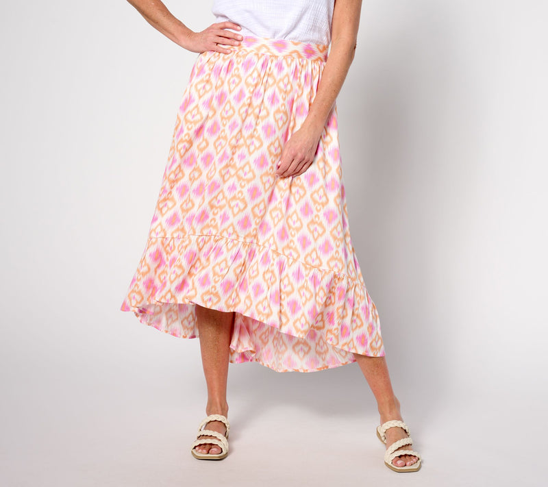 Destination 365 Regular Printed High-Low Beach Skirt — View 5