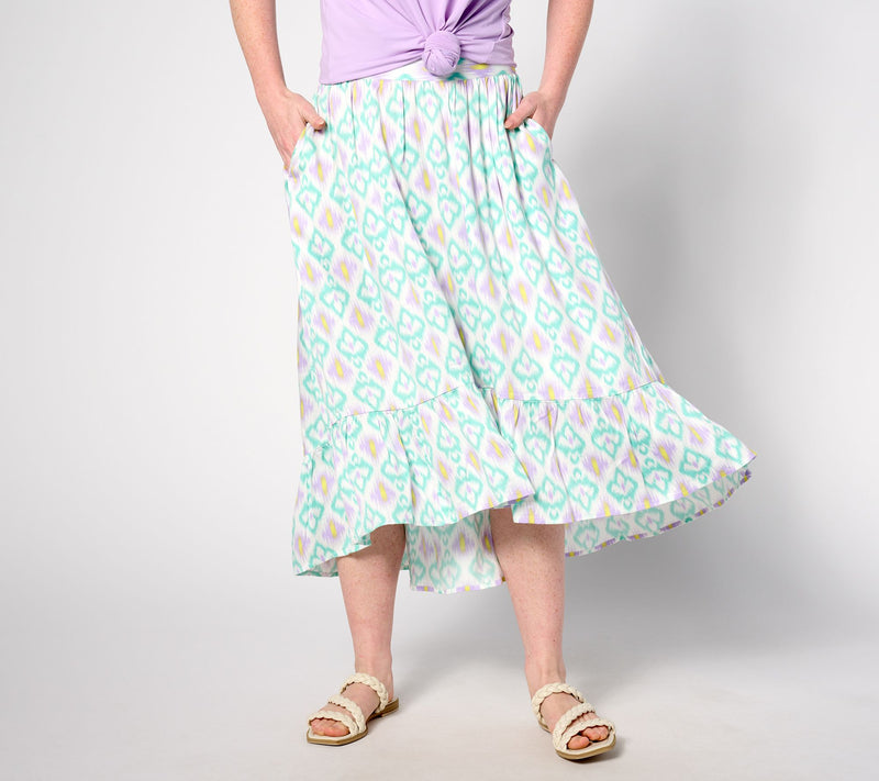 Destination 365 Petite Printed High-Low Beach Skirt — View 7