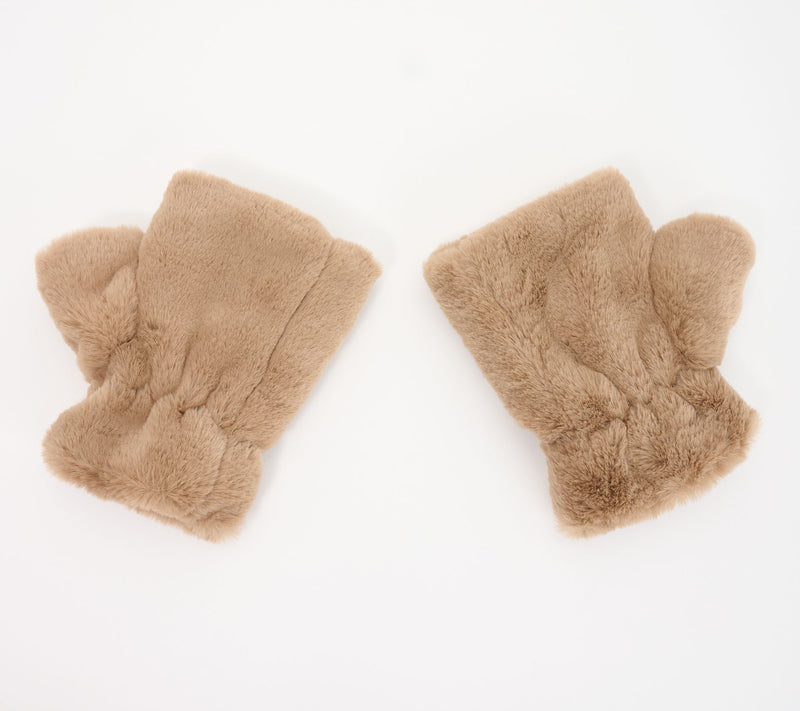 Amiee Lynn Accessories Faux Fur Fingerless Gloves — Main view