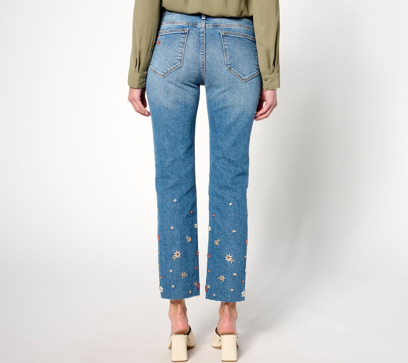 Driftwood Jeans Colette Embroidered Crop Straight Jean-Prairie — View 2