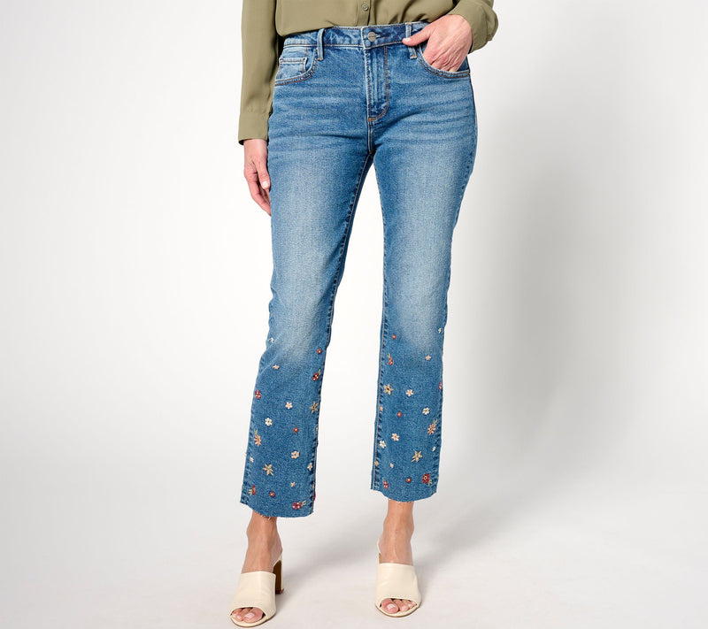 Driftwood Jeans Colette Embroidered Crop Straight Jean-Prairie — View 7