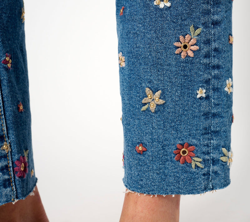 Driftwood Jeans Colette Embroidered Crop Straight Jean-Prairie — View 4
