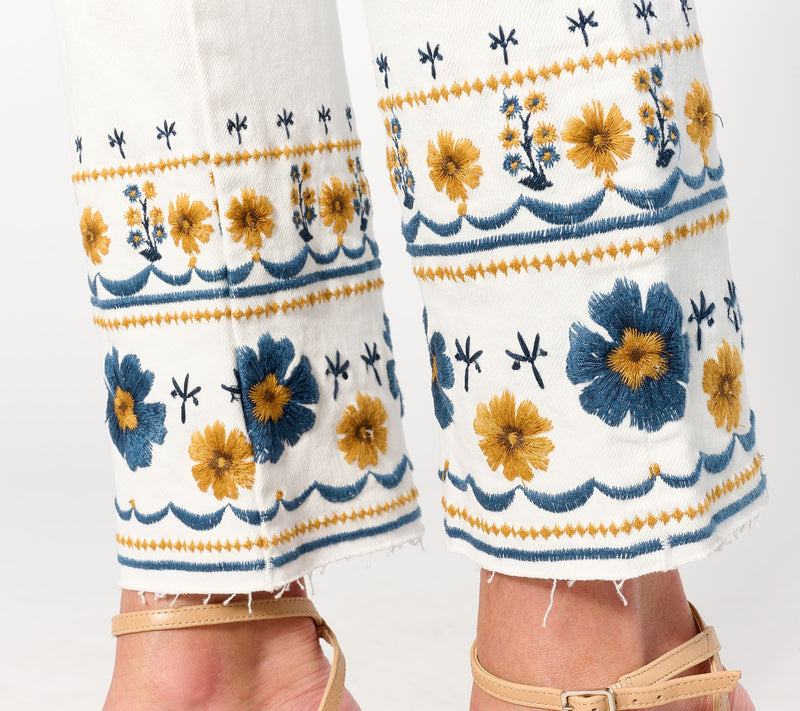 Driftwood Jeans Colette Embroidered Crop Straight Jean-GoldenGate — View 4