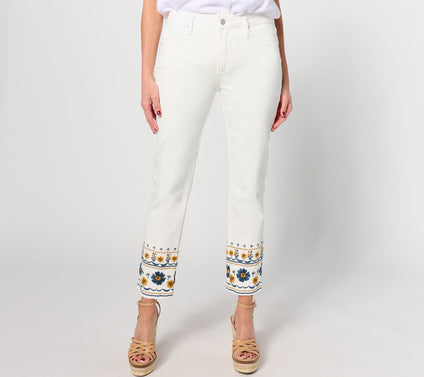 Driftwood Jeans Colette Embroidered Crop Straight Jean-GoldenGate