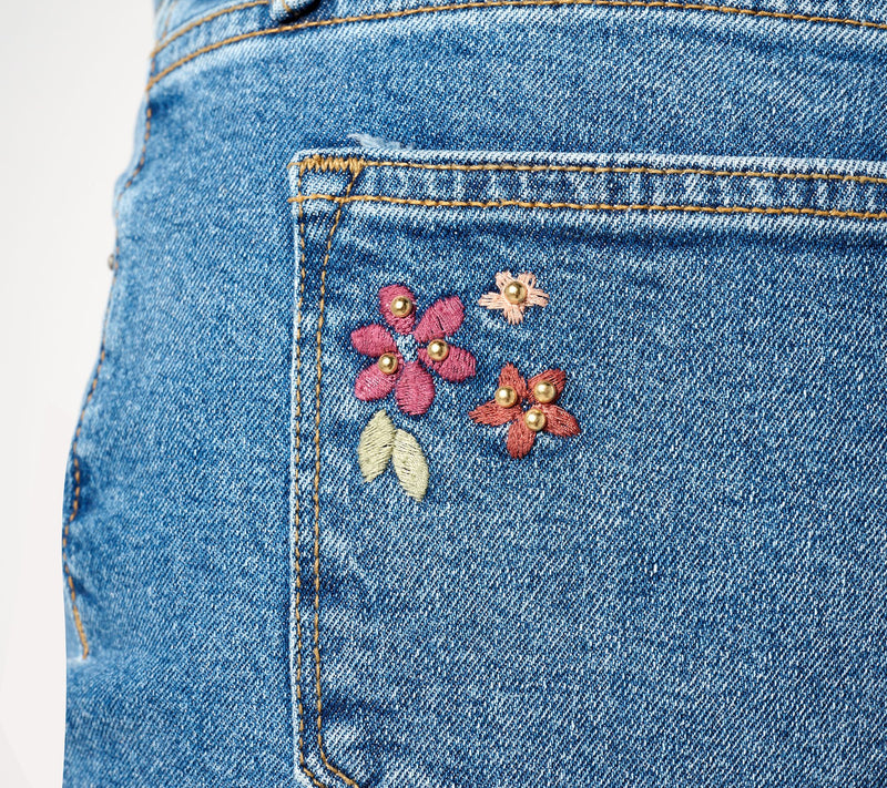 Driftwood Jeans Roxy Embroidered Kick Flare Jean - Prairie — View 6