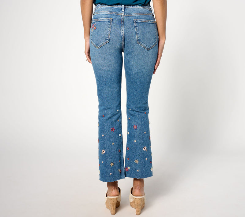 Driftwood Jeans Roxy Embroidered Kick Flare Jean - Prairie — View 2
