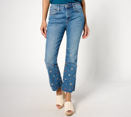 Driftwood Jeans Roxy Embroidered Kick Flare Jean - Prairie