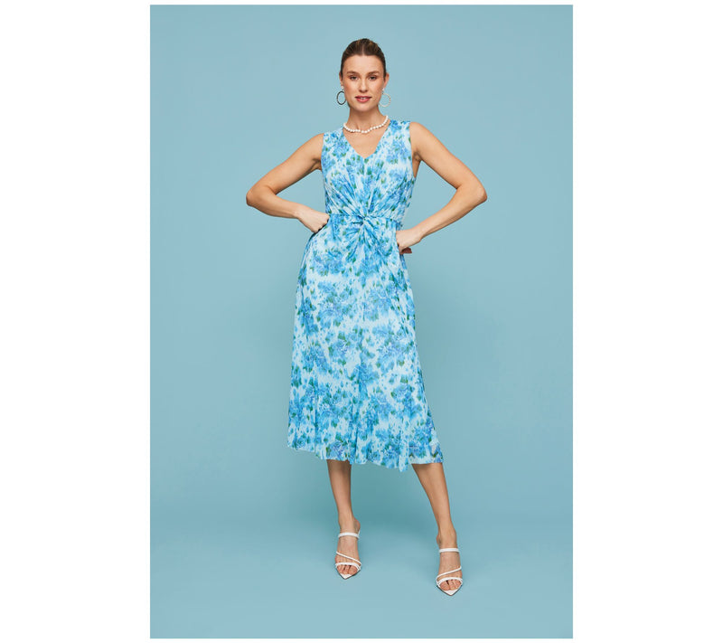 Isaac Mizrahi Live! Tall Always Isaac Twist Front Mesh Midi Dress — View 14
