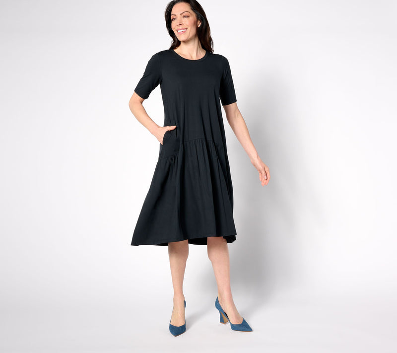 LOGO by Lori Goldstein Regular Rayon 230 Elbow Sleeve Dress — View 12