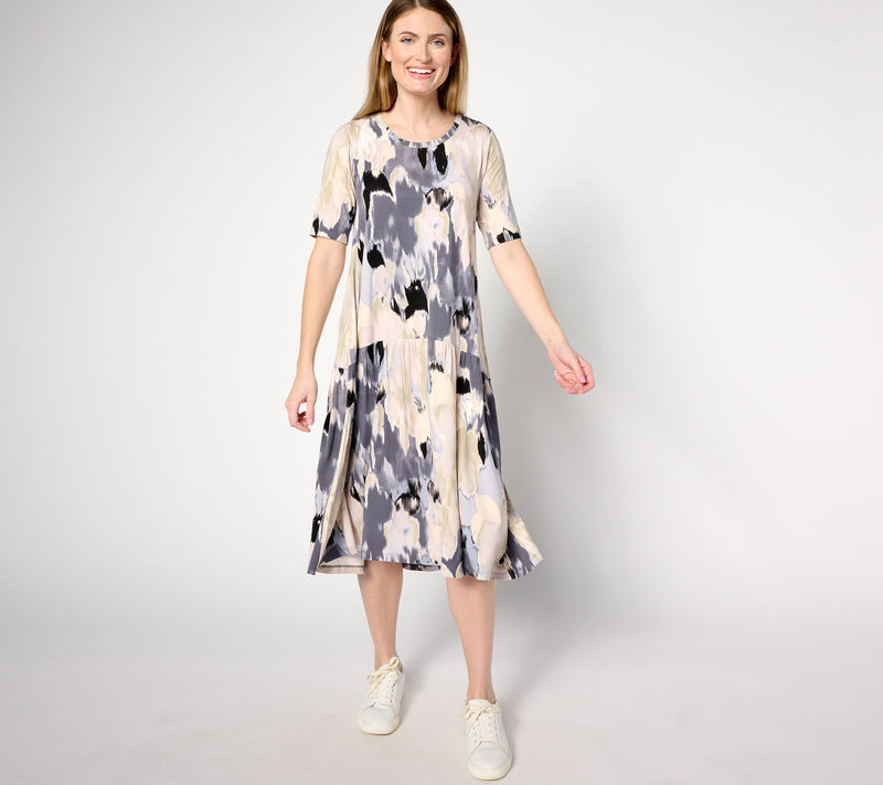 LOGO by Lori Goldstein Regular Rayon 230 Elbow Sleeve Dress — View 14