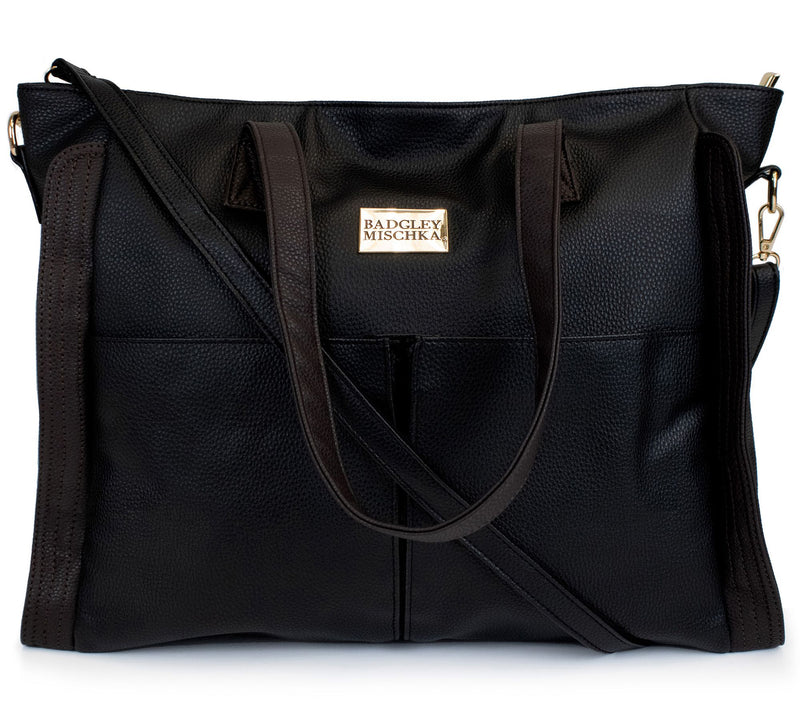 Badgley Mischka Rose XL Vegan Leather Travel Tote Weekend Bag — Main view