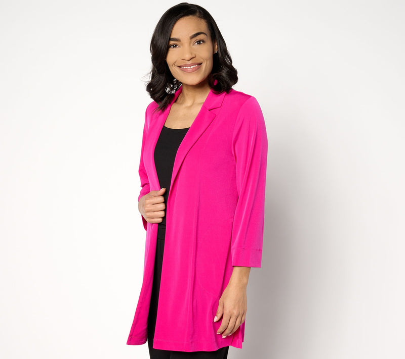 Susan Graver Every Day Regular Liquid Knit Open Front Cardigan — View 7