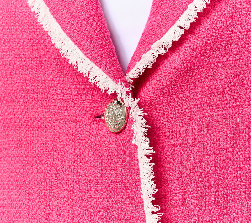 GRAVER Susan Graver Tweed Shawl Collar Blazer with Fray Trim — View 14