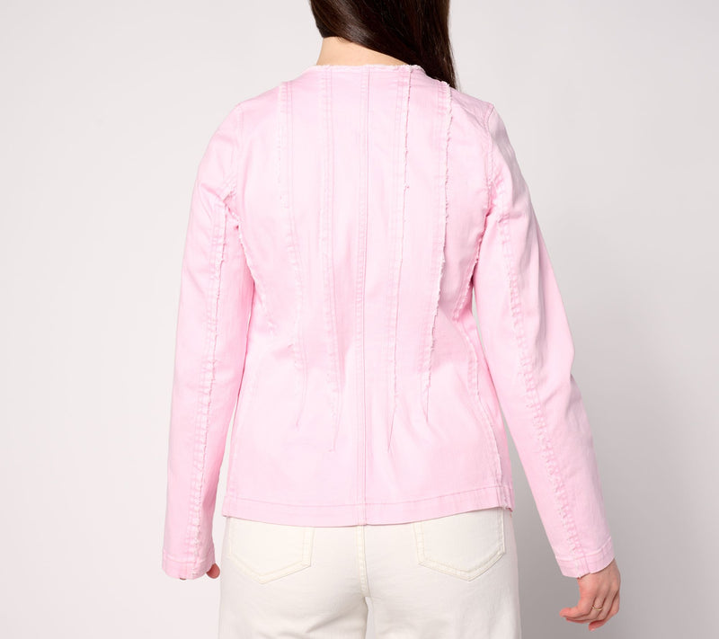 LOGO by Lori Goldstein Zip-Front Jacket with Seaming — View 10
