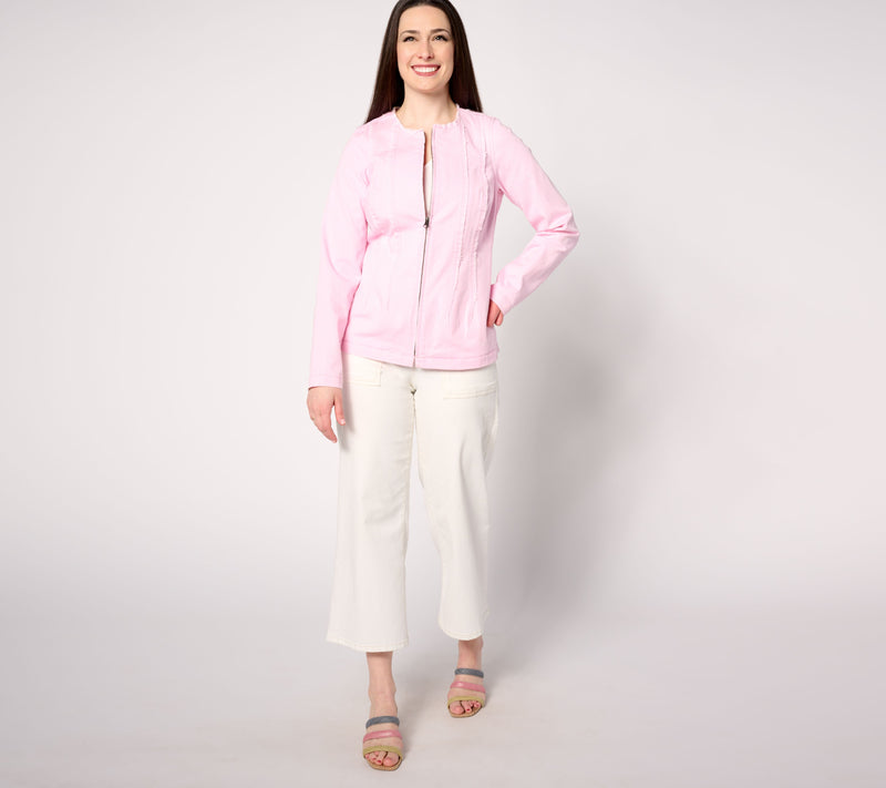 LOGO by Lori Goldstein Zip-Front Jacket with Seaming — View 11