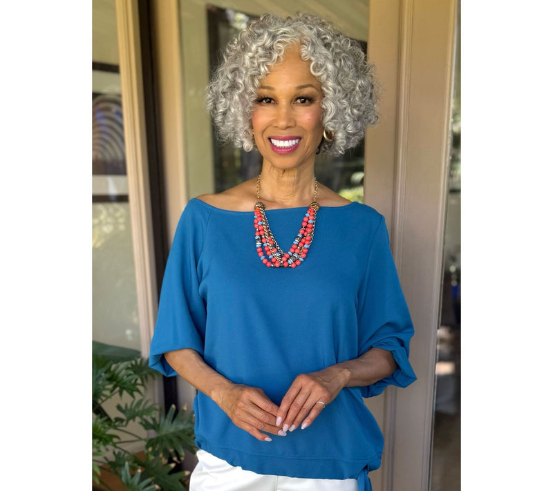 BEAUTIFUL by Lawrence Zarian Off-Shoulder Dolman Sleeve Top — View 8