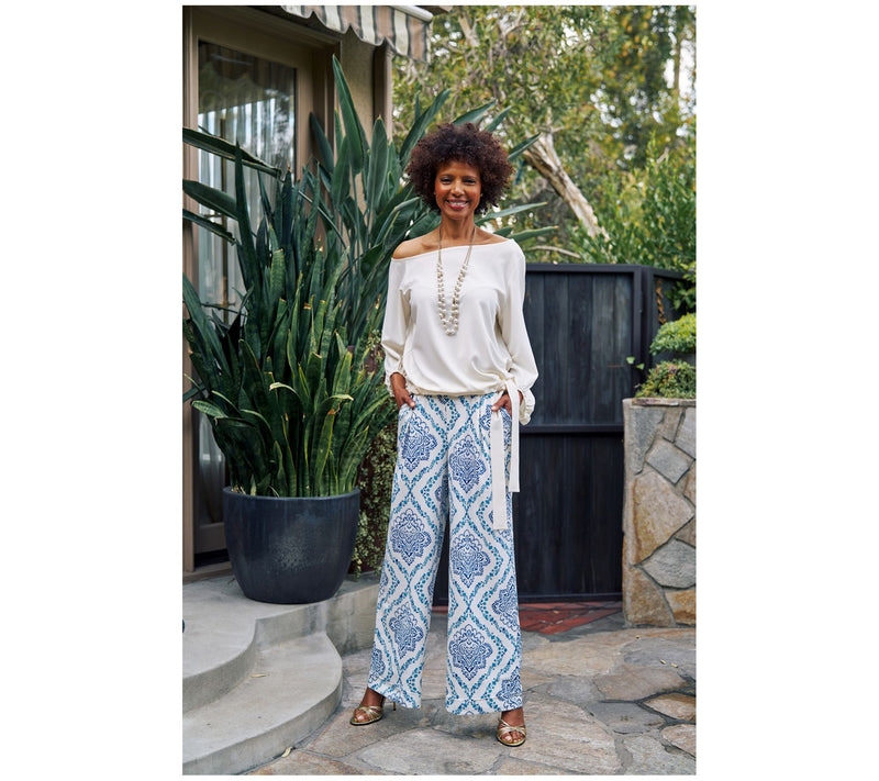 BEAUTIFUL by Lawrence Zarian Petite Pull-On Wide Leg Pant — View 15