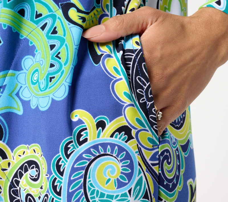 Women with Control Como Jersey Petite Printed Duster — View 12