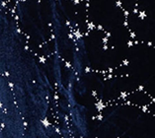 Unique Vintage Navy & Silver Stars Velvet Wrap Midi Dress — View 4