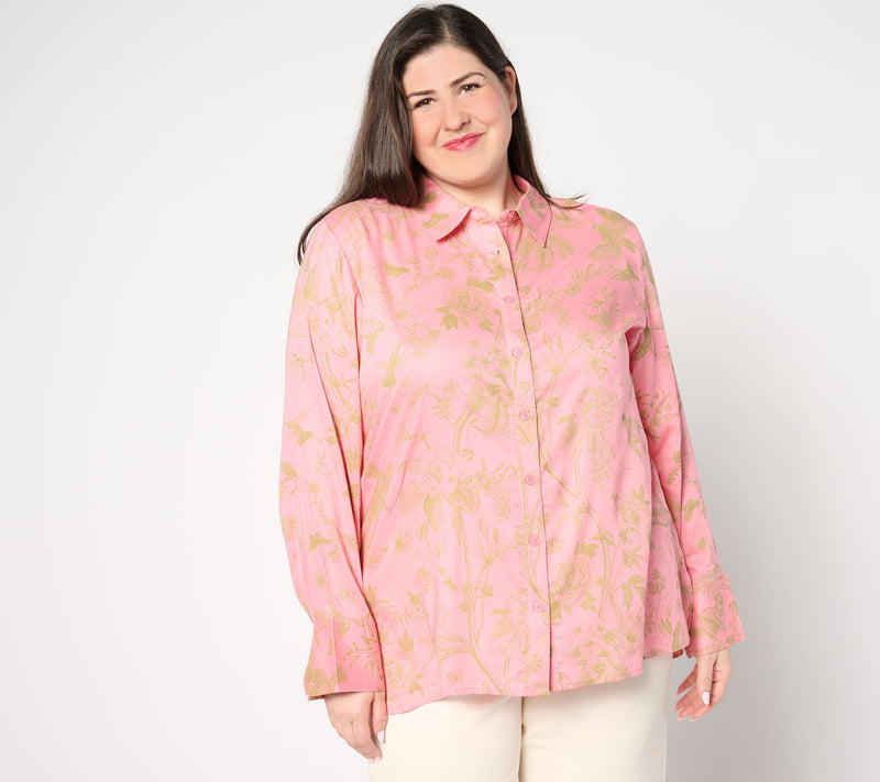 BEAUTIFUL by Lawrence Zarian Regular Printed Button Front Tunic — Main view