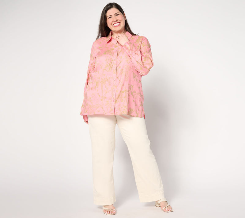 BEAUTIFUL by Lawrence Zarian Regular Printed Button Front Tunic — View 11