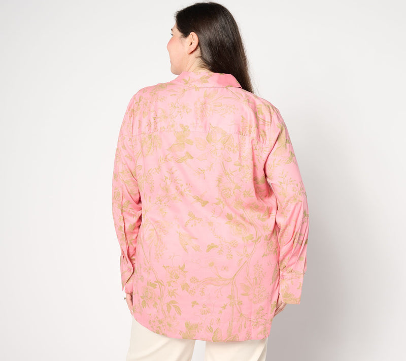 BEAUTIFUL by Lawrence Zarian Regular Printed Button Front Tunic — View 10