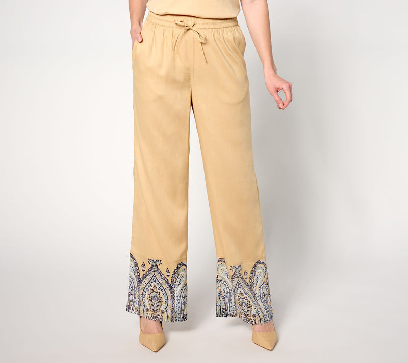 BEAUTIFUL by Lawrence Zarian Regular Border Print Straight Pant — View 12