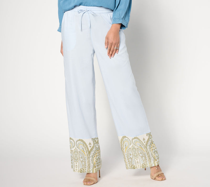 BEAUTIFUL by Lawrence Zarian Regular Border Print Straight Pant — View 3