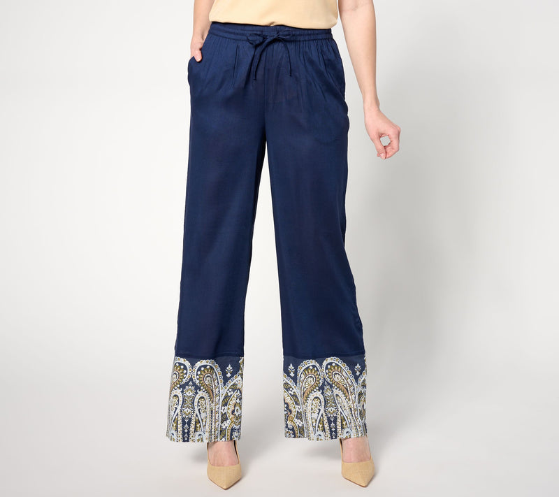 BEAUTIFUL by Lawrence Zarian Regular Border Print Straight Pant — View 6