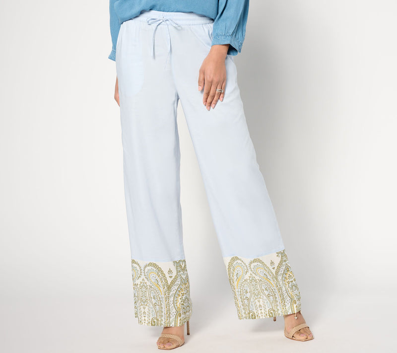 BEAUTIFUL by Lawrence Zarian Regular Border Print Straight Pant — View 7