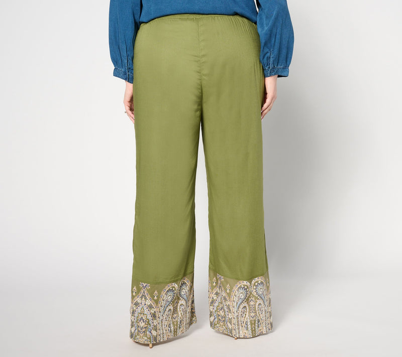 BEAUTIFUL by Lawrence Zarian Petite Border Print Straight Pant — View 6