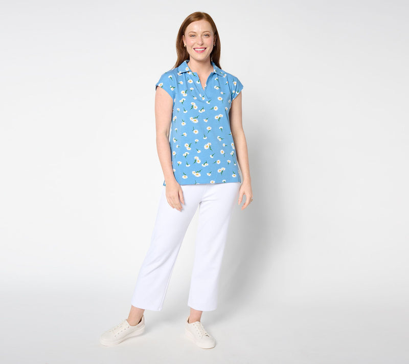 Cuddl Duds Cottonwear+ Extended Sleeve Polo Tee — View 13