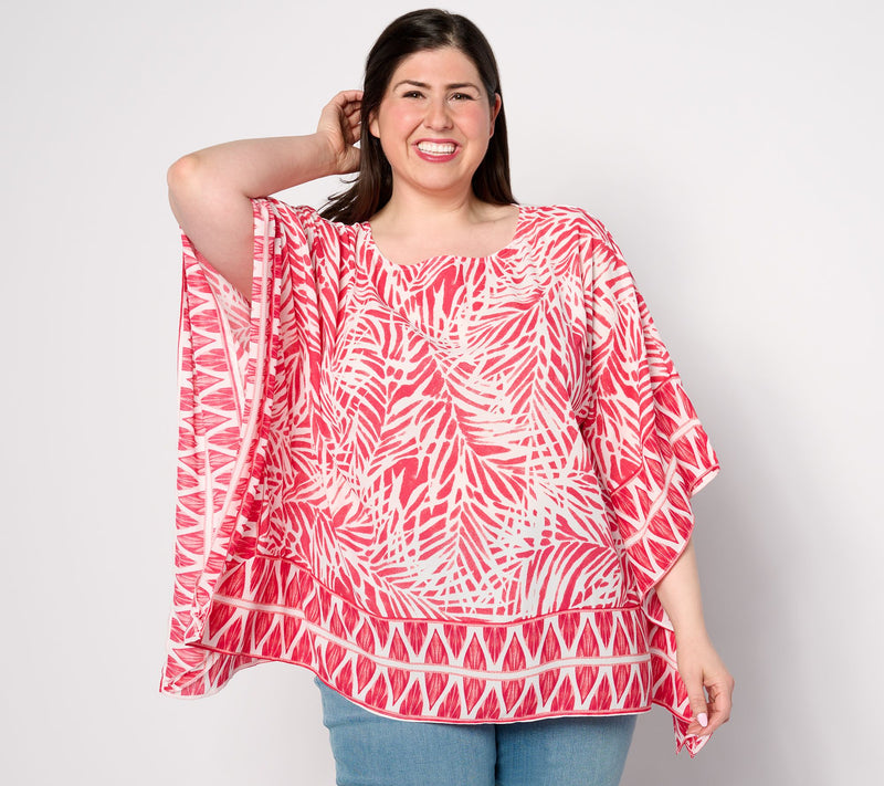 Belle Beach by Kim Gravel Seascape Boatneck Border Poncho — View 11