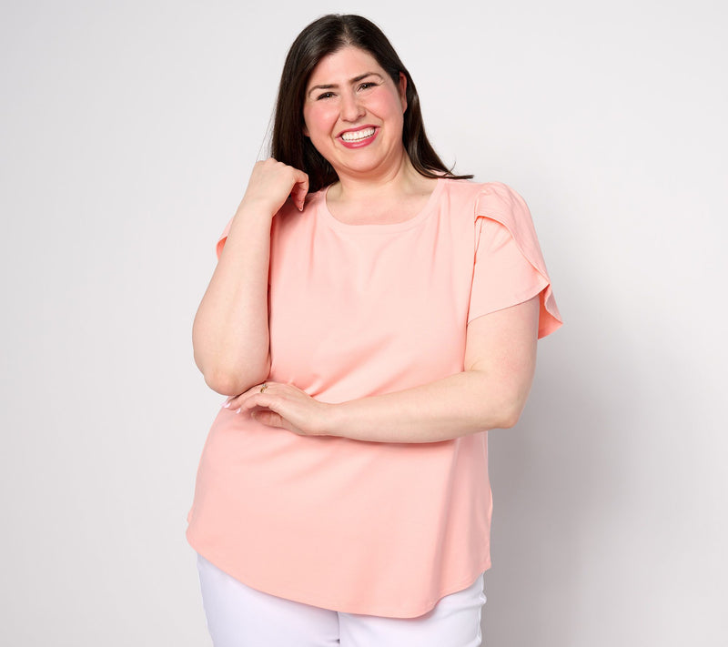 Belle Beach by Kim Gravel Primabelle Knit Tulip Sleeve Top — View 2