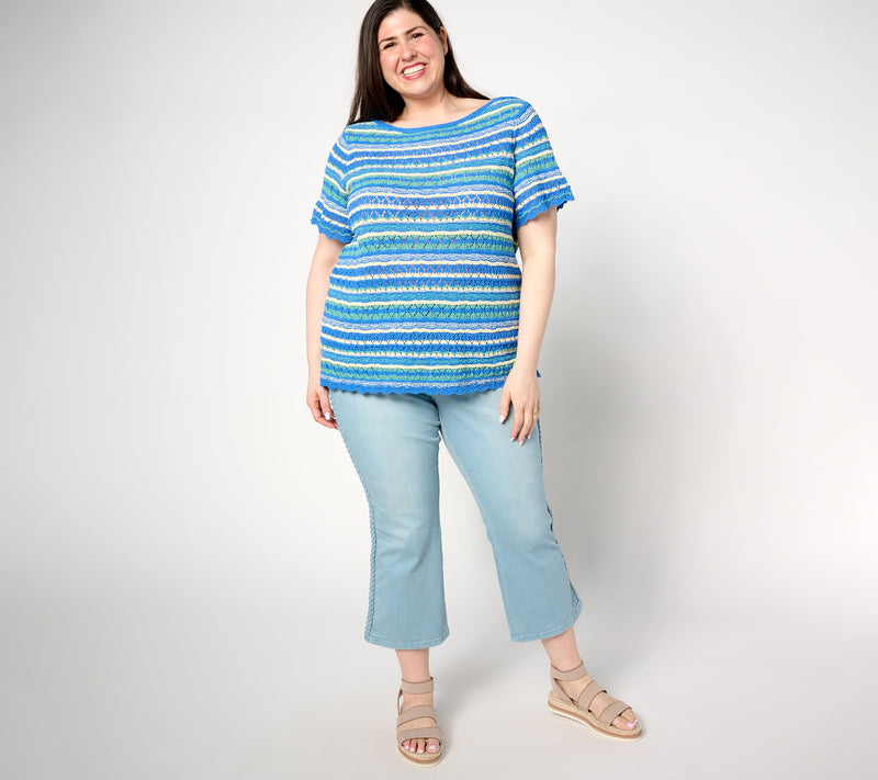 Belle by Kim Gravel Tall TripleLuxe Denim Micro Flare Crop Jean — View 7