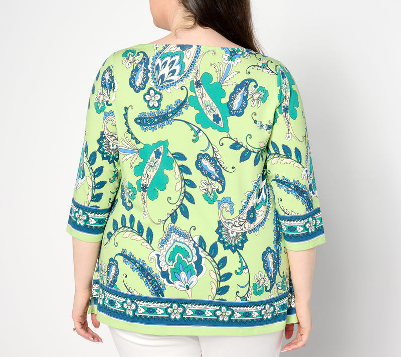 Belle by Kim Gravel TripleLuxe Knit Pretty in Paisley Top — View 10