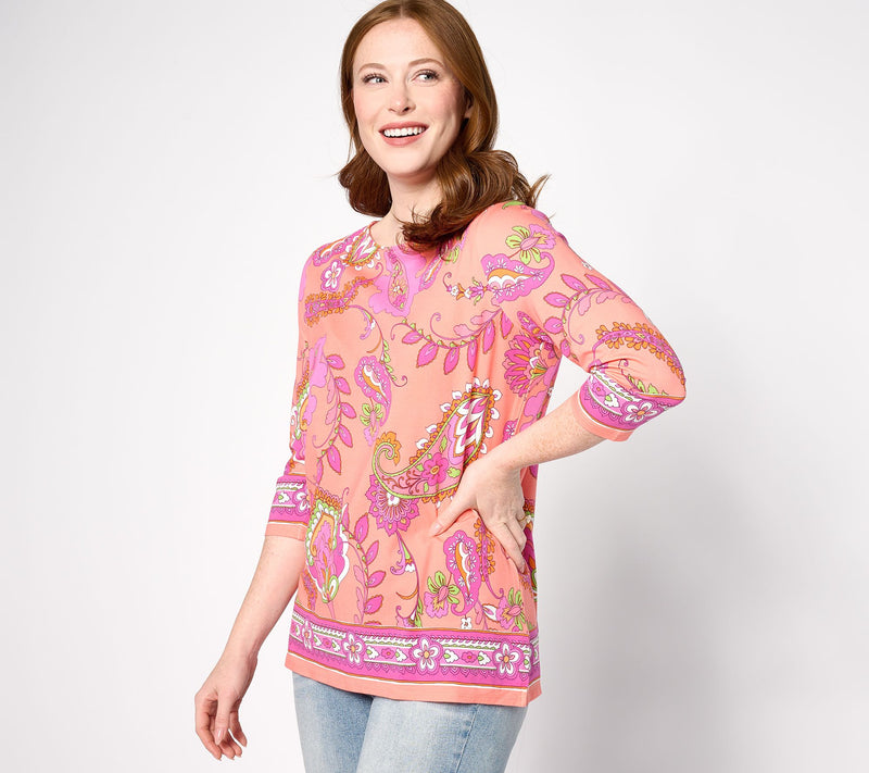 Belle by Kim Gravel TripleLuxe Knit Pretty in Paisley Top — View 5