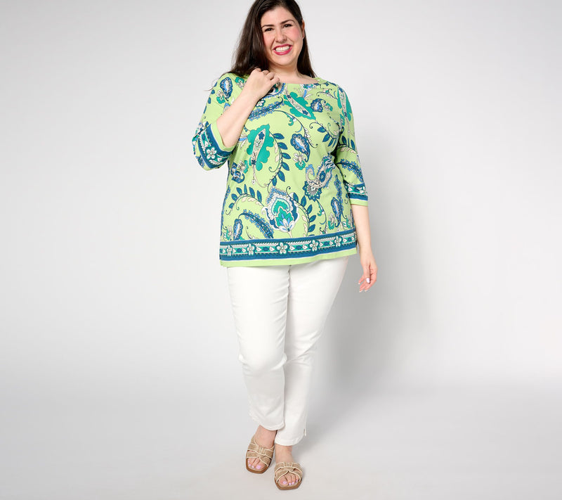 Belle by Kim Gravel TripleLuxe Knit Pretty in Paisley Top — View 11