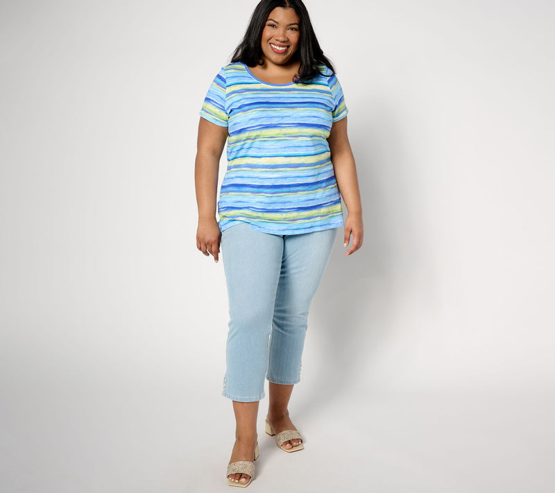 Belle by Kim Gravel Flexibelle Pearls Cropped Jean, Tall — View 7