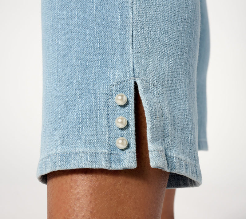 Belle by Kim Gravel Flexibelle Pearls Cropped Jean, Tall — View 8