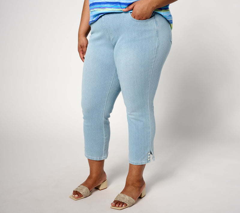 Belle by Kim Gravel Flexibelle Pearls Cropped Jean, Tall — View 12
