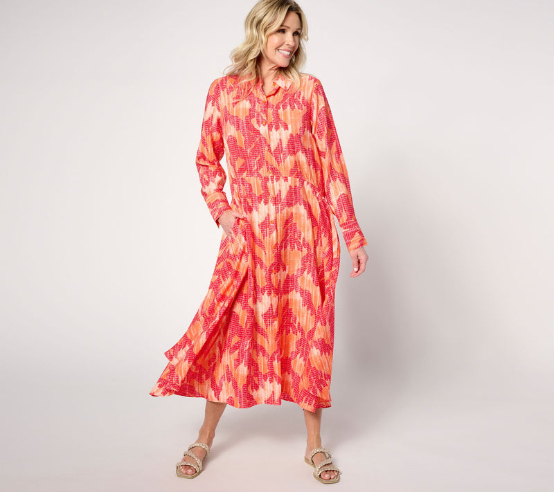 Peace Love World Petite Asymmetric Long Sleeve Dress — View 2