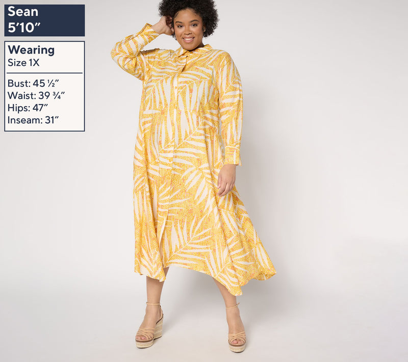 Peace Love World Petite Asymmetric Long Sleeve Dress — View 10