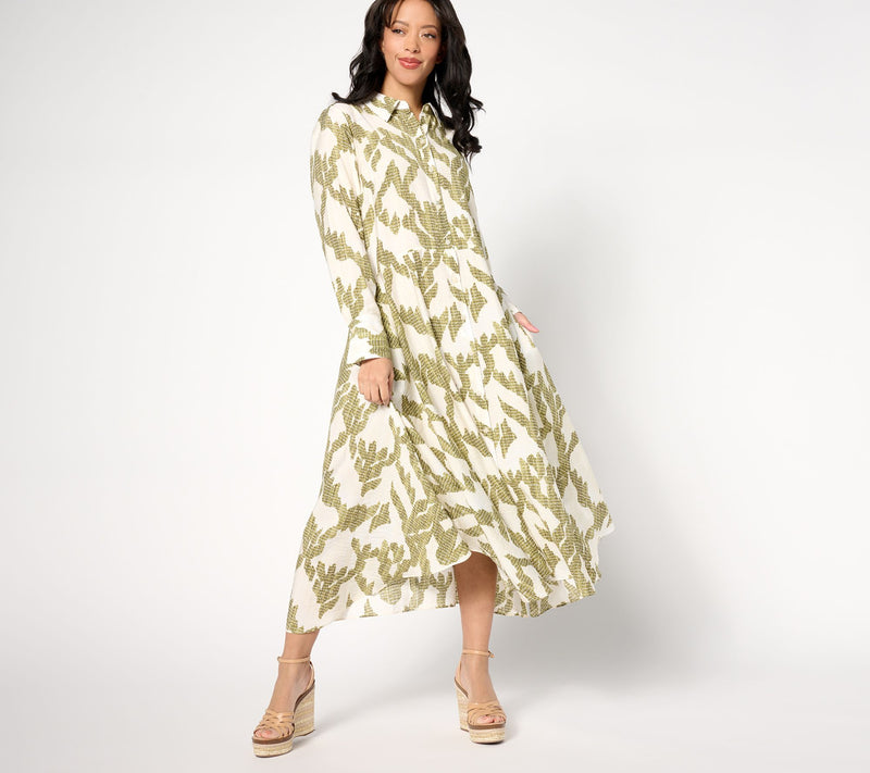Peace Love World Petite Asymmetric Long Sleeve Dress — View 6
