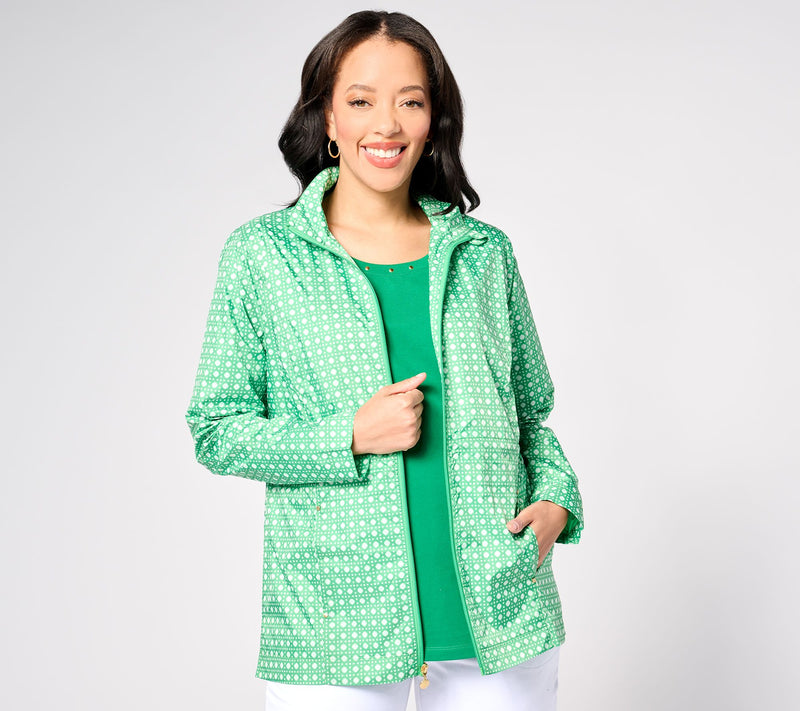 Sport Savvy Woven Packable Jacket with Side Pockets — View 10