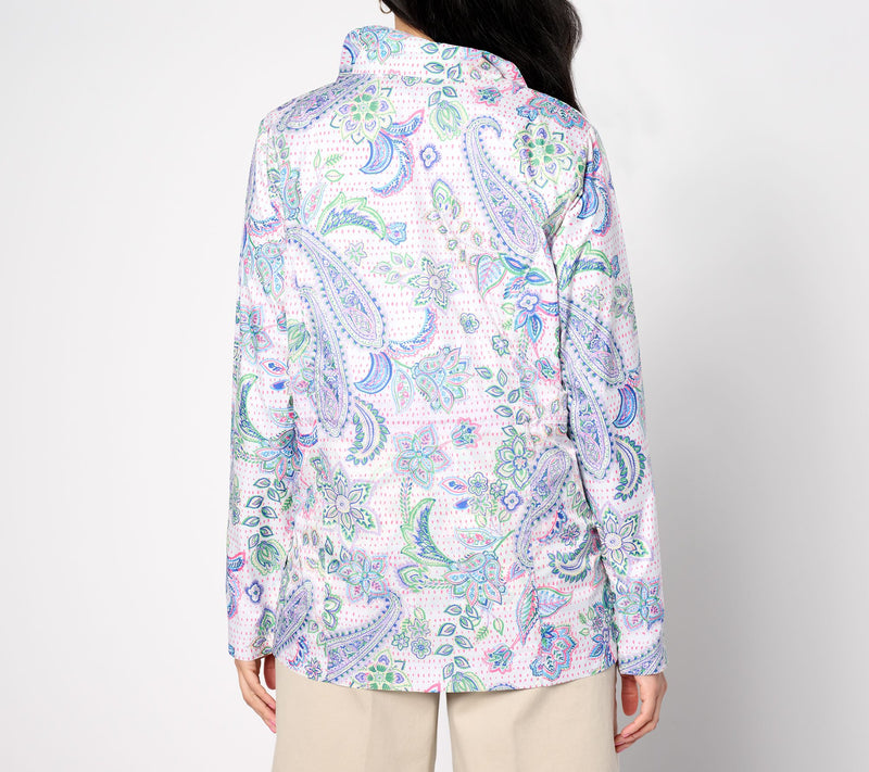 Sport Savvy Woven Packable Jacket with Side Pockets — View 2