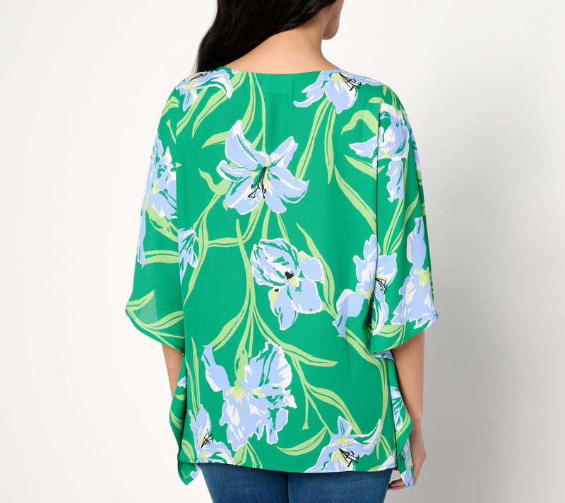 Quacker Factory Iris Beauty and Lace Butterfly Top — View 2