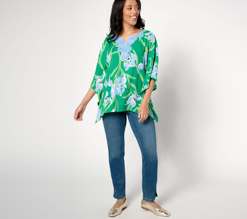 Quacker Factory Iris Beauty and Lace Butterfly Top — View 3