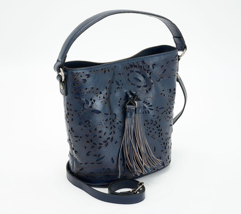 Patricia Nash Floral Cut Out Leather Lynne Bucket Bag — View 18