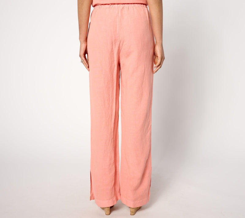 Side Stitch Ruffle Waist Wide-Leg Pant — View 8